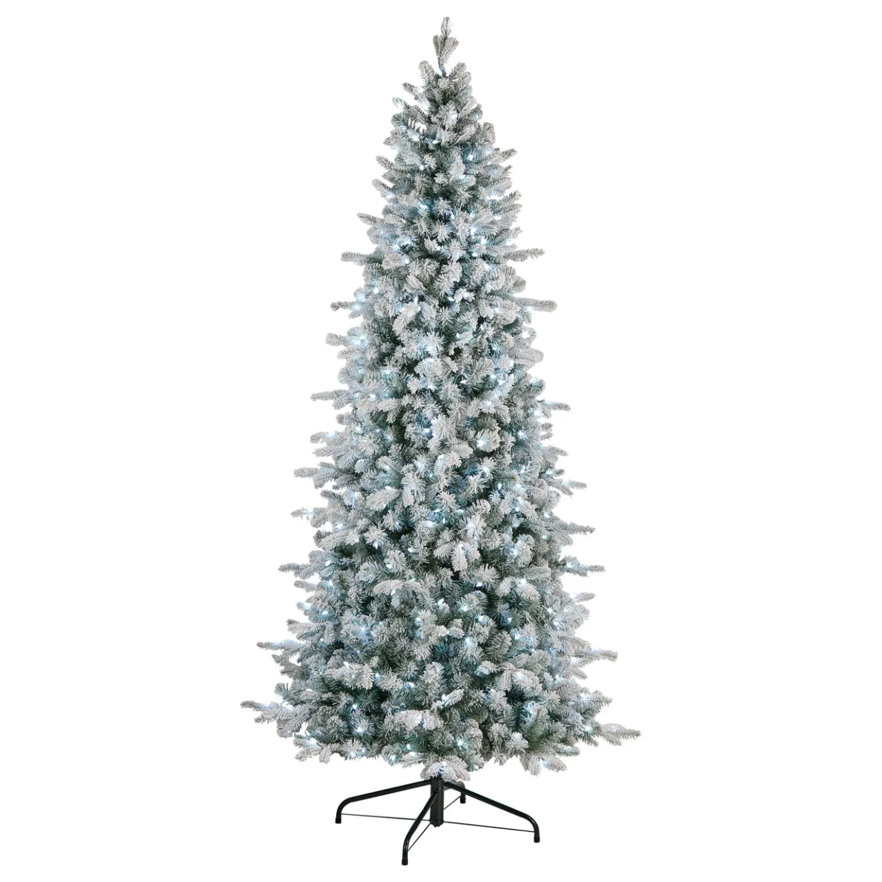 Best National Tree Company 6 ft. Pre-Lit Snowy Comet Slim Blue Tree with LED Lights
