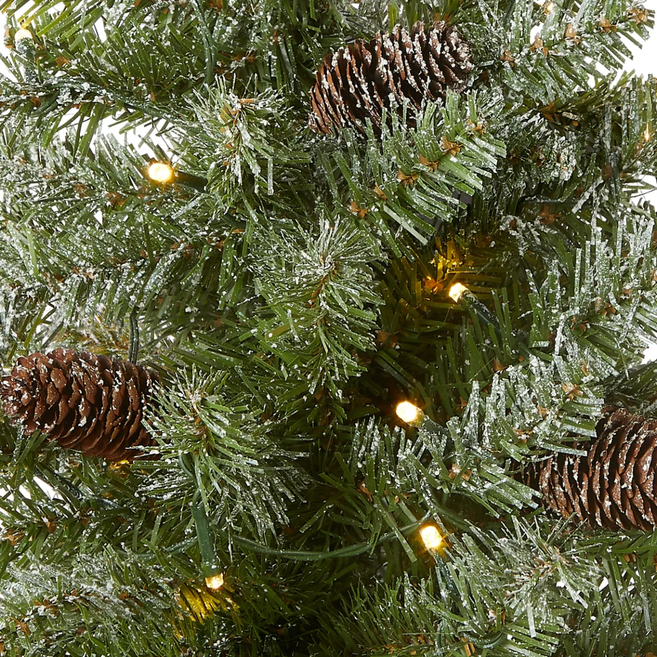 Outlet National Tree Company 2 ft. Pre-Lit Snowy Concolor Fir Tree with LED Lights