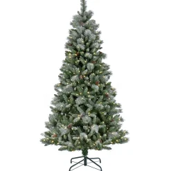 Best National Tree Company 7.5 ft. Pre-Lit Snowy Conconully Tree with LED Lights
