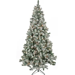 Best National Tree Company 6.5 ft. Pre-Lit Snowy Crestview Tree with Clear Lights