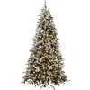 Clearance National Tree Company 9 ft. Pre-Lit Snowy Everest Fir Medium Tree with Clear Lights