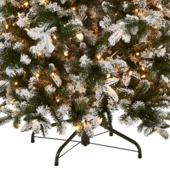 Clearance National Tree Company 9 ft. Pre-Lit Snowy Everest Fir Medium Tree with Clear Lights