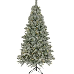 National Tree Company 6.5 ft. Pre-Lit Snowy Harwich Hinged Tree with PowerConnect Warm White LED Lights