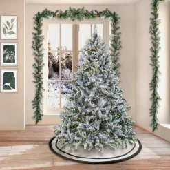 Clearance National Tree Company 6.5 ft. Pre-Lit Snowy Hudson Tree with PowerConnect Warm White LED Lights