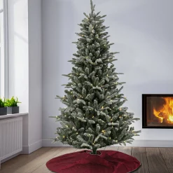Sale National Tree Company 6 ft. Pre-Lit Snowy Libby Fir Tree with LED Lights