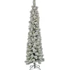 Sale National Tree Company 7 ft. Pre-Lit Snowy Methow Pencil Slim Tree with LED Lights