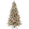 Clearance National Tree Company 6.5 ft. Pre-Lit Snowy Mixed Pine Tree with Clear Lights