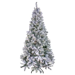 Clearance National Tree Company 6.5 ft. Pre-Lit Snowy Mixed Pine Tree with Clear Lights