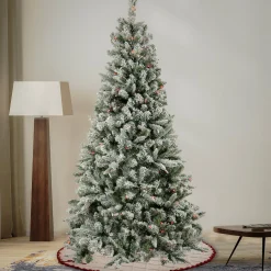 Outlet National Tree Company 6.5 ft. Pre-Lit Snowy Mixed Pine Tree with Multicolor Lights