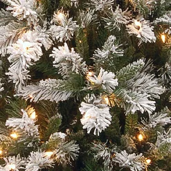 Clearance National Tree Company 7.5 ft. Pre-Lit Snowy Mountain Pine Slim Tree with Clear Lights