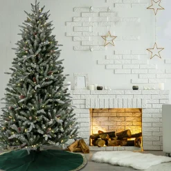 Best National Tree Company 7 ft. Pre-Lit Snowy Olallie Pine Tree with LED Lights