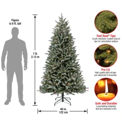 Best National Tree Company 7 ft. Pre-Lit Snowy Olallie Pine Tree with LED Lights