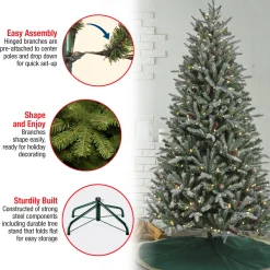 Best National Tree Company 7 ft. Pre-Lit Snowy Olallie Pine Tree with LED Lights