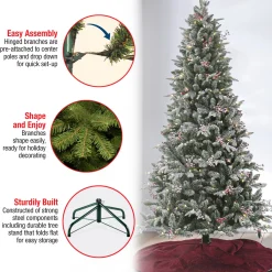 Outlet National Tree Company 7.5 ft. Pre-Lit Snowy Poechmann Fir Tree with LED Lights