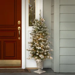 Best National Tree Company 4 ft. Pre-Lit Snowy Sheffield Spruce Tree with Twinkly LED Lights