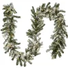 New National Tree Company 9 ft. Pre-Lit Snowy Sheffield Spruce Garland with LED Lights