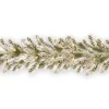 Hot National Tree Company 9 ft. Pre-Lit Snowy Sheffield Spruce Garland with Clear Lights