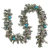 Online National Tree Company 9 ft. Pre-Lit Snowy Tinkham Pine Garland with LED Lights