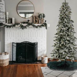 Hot National Tree Company 7.5 ft. Pre-Lit Snowy Vintin Fir Tree with LED Lights