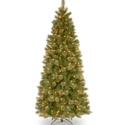 National Tree Company 7.5 ft. Pre-Lit Tacoma Pine Slim Tree with Clear Lights