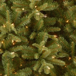 National Tree Company 9 ft. Pre-Lit Tiffany Fir Slim Tree with Clear Lights - PE Branch Tips