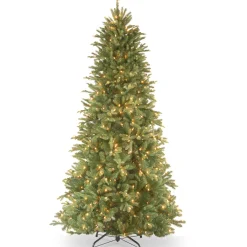 New National Tree Company 6.5 ft. Pre-Lit Tiffany Fir Slim Tree with Clear Lights PE Branch Tips