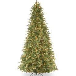 Clearance National Tree Company 12 ft. Pre-Lit Tiffany Fir Slim Tree with Clear Lights