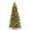 Hot National Tree Company 6.5 ft. Pre-Lit Tiffany Fir Slim Tree with Clear Lights PVC Branch Tips
