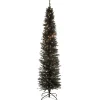 Outlet National Tree Company 6 ft. Pre-Lit Tinsel Collection Black Tree with Clear Lights