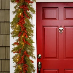 Best National Tree Company 9 ft. Pre-Lit Valley Pine Garland with Warm White LED Lights