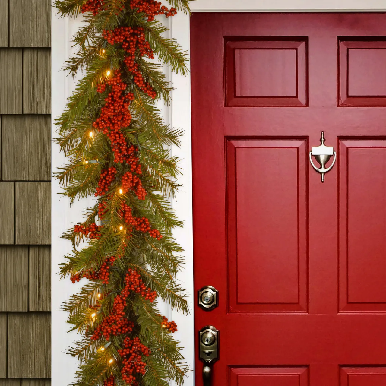Best National Tree Company 9 ft. Pre-Lit Valley Pine Garland with Warm White LED Lights
