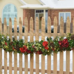 Outlet National Tree Company 9 ft. Pre-Lit Vienna Waltz Decorated Garland with LED Lights