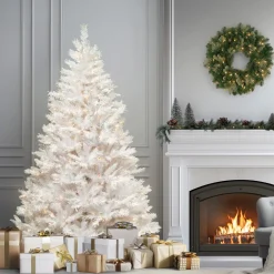 Hot National Tree Company 7 ft. Pre-Lit Winchester Pine White Tree with Clear Lights