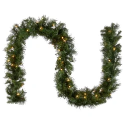 Online National Tree Company 9 ft. Pre-Lit Winchester Pine Garland with Clear Lights