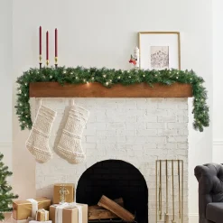 Online National Tree Company 9 ft. Pre-Lit Winchester Pine Garland with Clear Lights