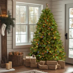 Online National Tree Company 7.5 ft. Pre-Lit Winchester Pine Tree with Multicolor Lights