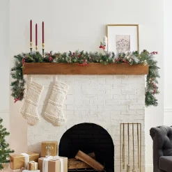 Hot National Tree Company 9 ft. Pre-Lit Wintry Berry Garland with Clear Lights, Plug-In