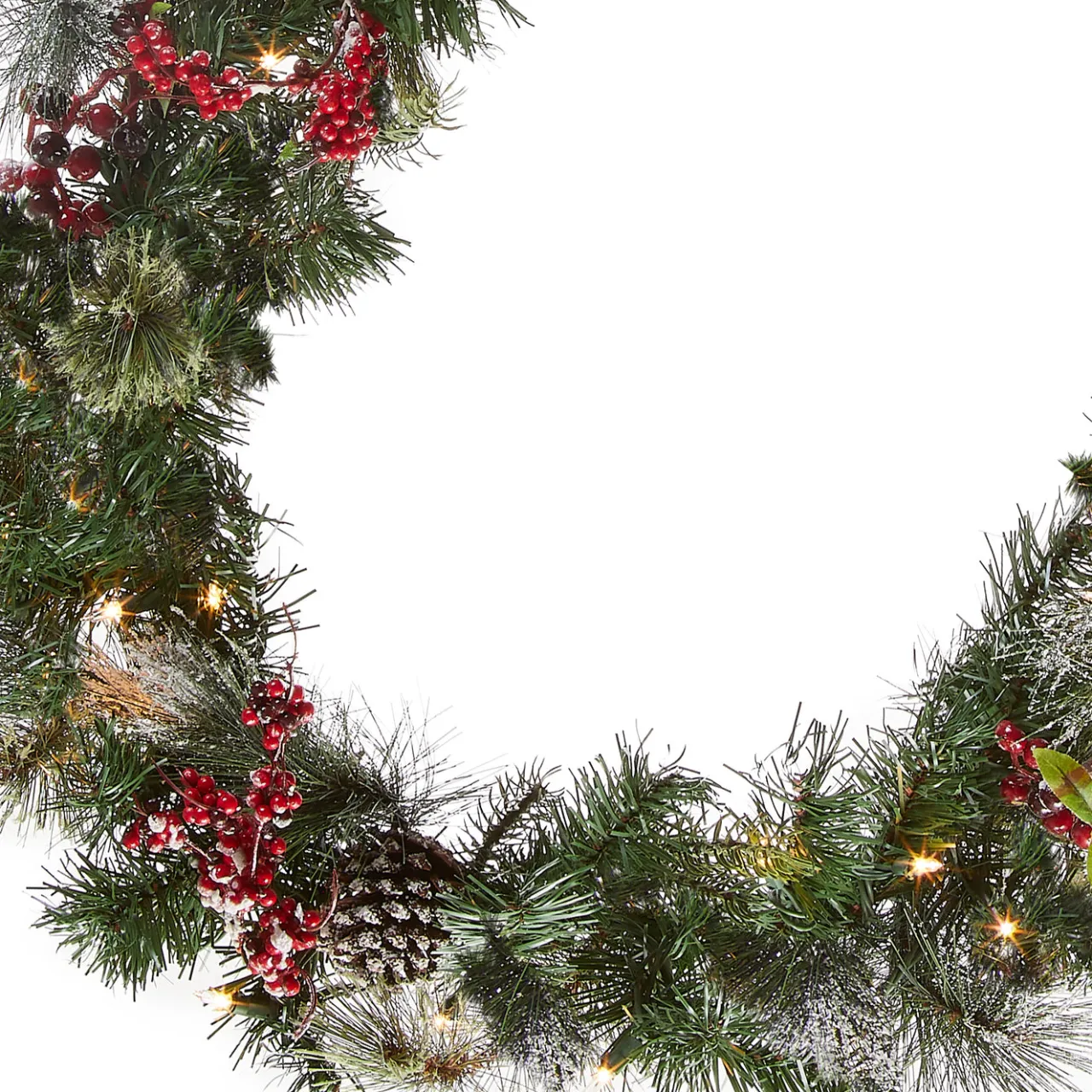 Hot National Tree Company 9 ft. Pre-Lit Wintry Berry Garland with Clear Lights, Plug-In