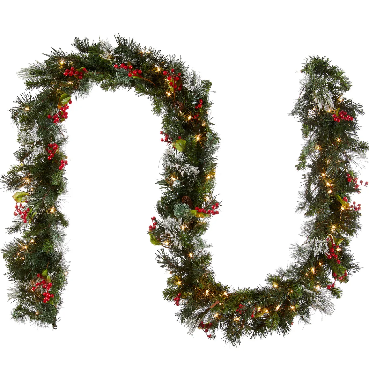 Clearance National Tree Company 9 ft. Pre-Lit Wintry Pine Garland with Clear Lights, Plug-In