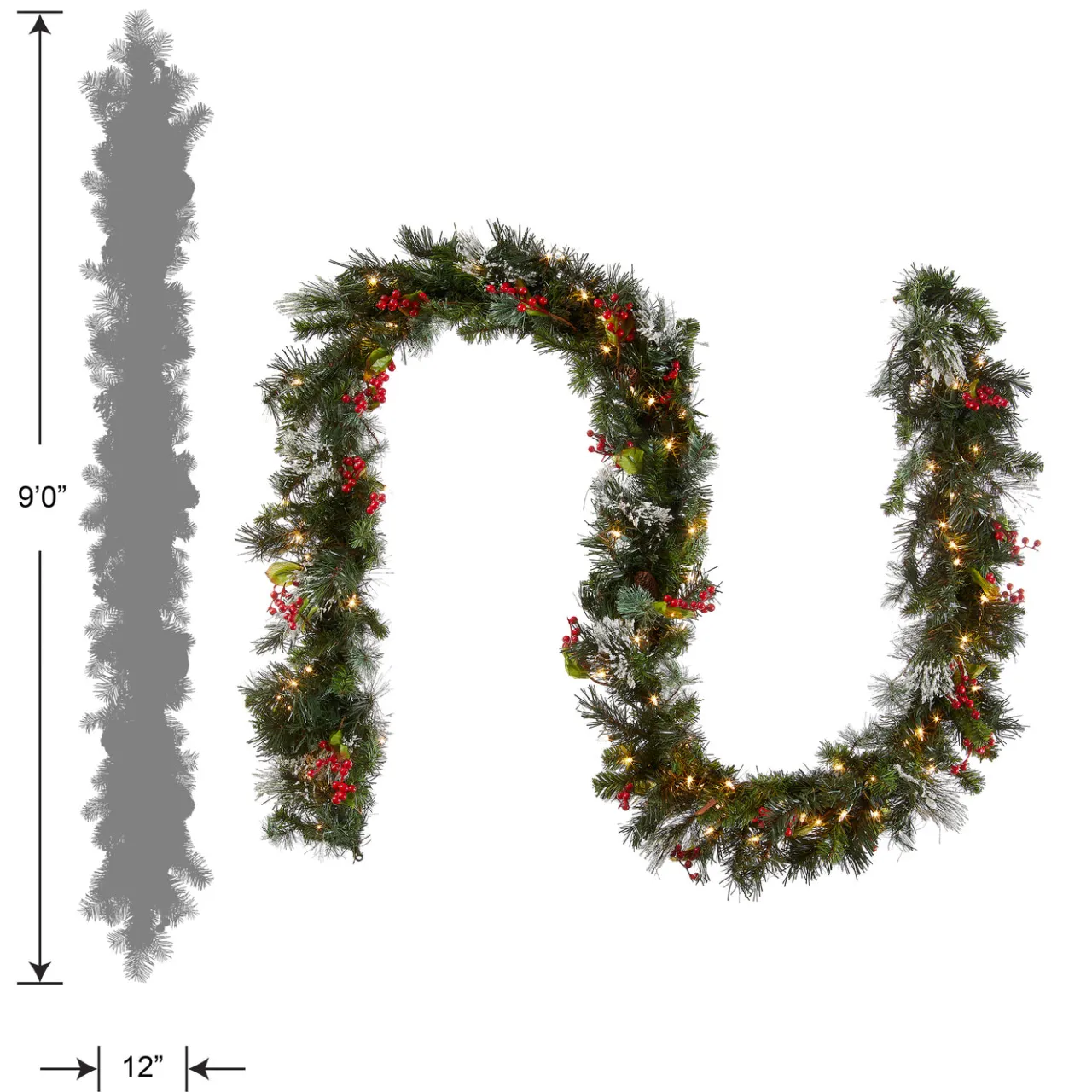 Clearance National Tree Company 9 ft. Pre-Lit Wintry Pine Garland with Clear Lights, Plug-In