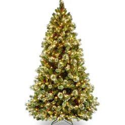 Sale National Tree Company 7.5 ft. Pre-Lit Wintry Pine Medium Tree with Clear Lights