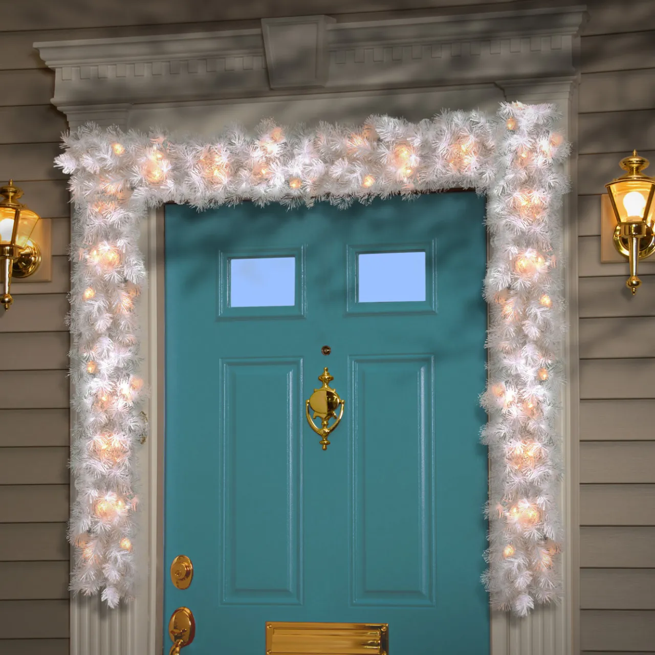 Hot National Tree Company 9 ft. Pre-Lit Wispy Willow White Garland with Clear Lights