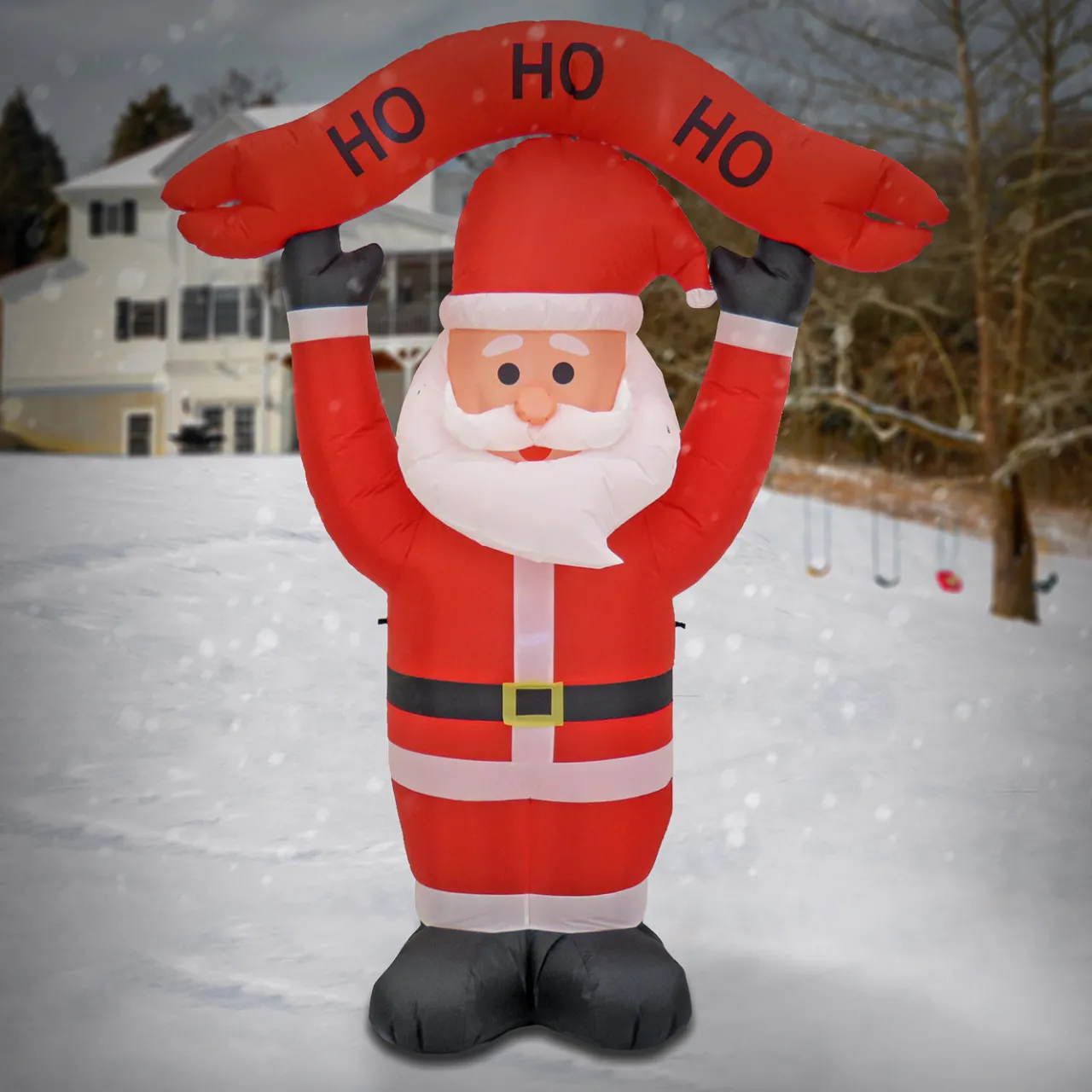 New National Tree Company 7 ft. Red Inflatable Blow Up Santa