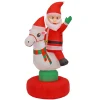 Discount National Tree Company 6 ft. Red Inflatable Blow Up Santa on Horse