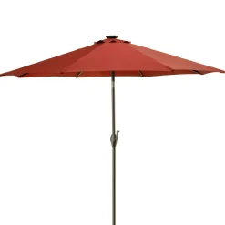 Sale National Tree Company 9 ft. Red Umbrella with Solar Power LED Lights