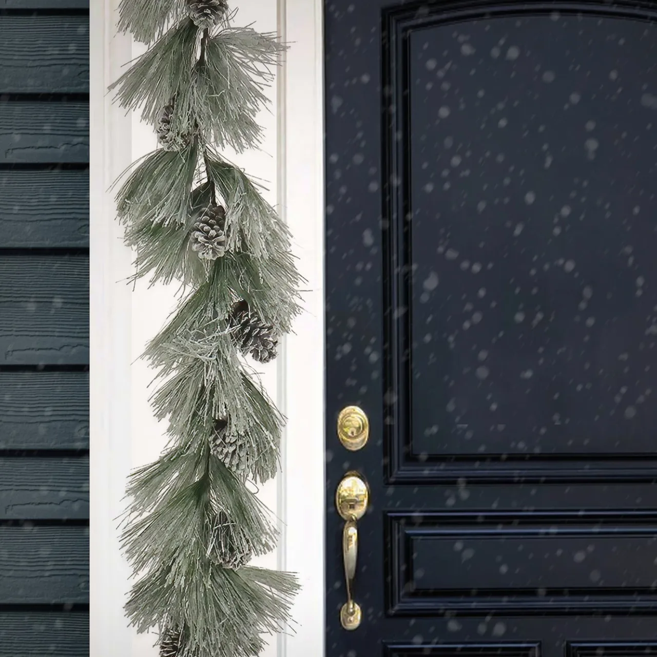 Outlet National Tree Company 7 ft. Snowy Long Needle Plastic Garland
