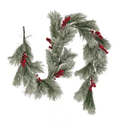 Discount National Tree Company 8 ft. Snowy Pine Berry Plastic Garland