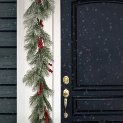 Discount National Tree Company 8 ft. Snowy Pine Berry Plastic Garland
