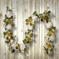 Sale National Tree Company 6 ft. Spring Garland with Roses, Lilies, Berry Clusters, Leafy Greens