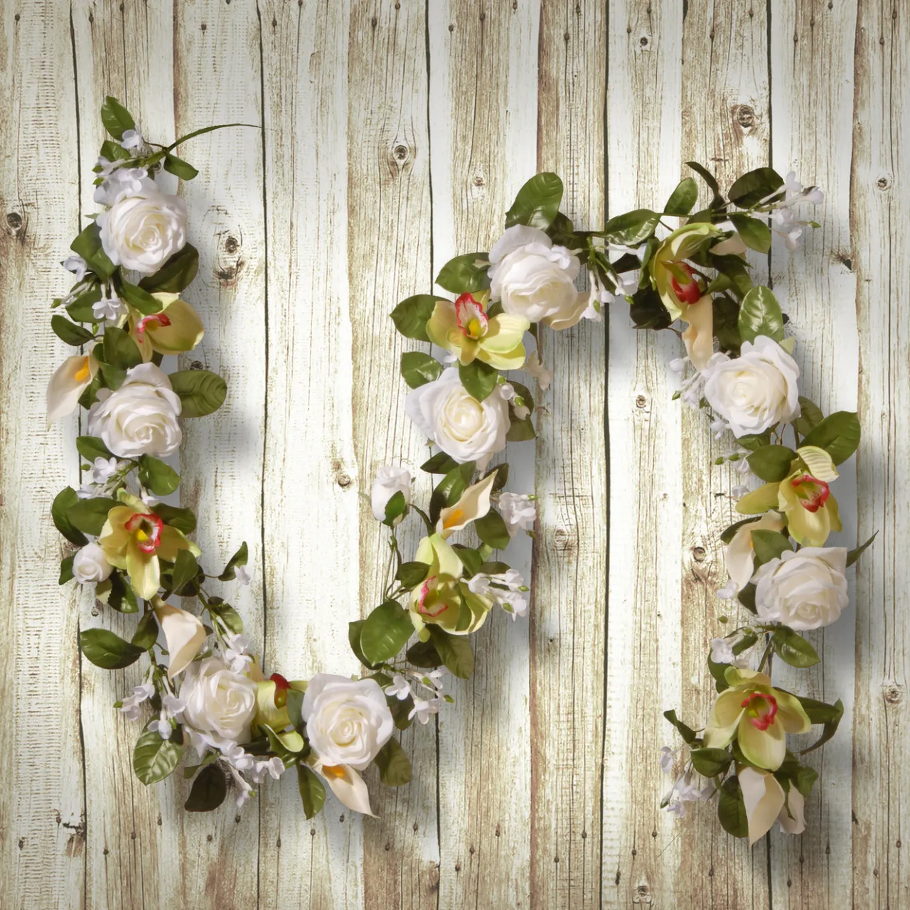 Sale National Tree Company 6 ft. Spring Garland with Roses, Lilies, Berry Clusters, Leafy Greens